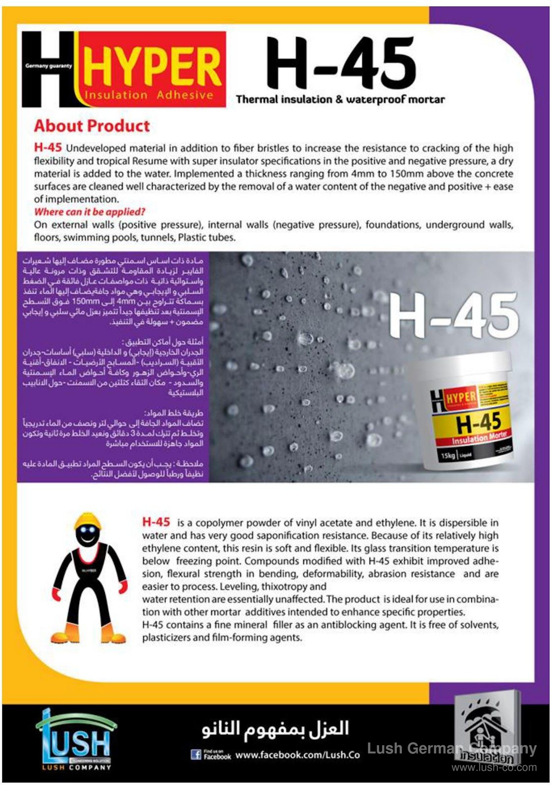 مونة العزل المائي والحراري المسلحة بالألياف هايبر (HYPER H-45