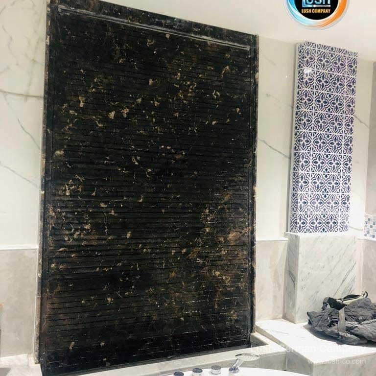 منتجع سبا ملكي متكامل بجاكوزي دائري وجدار شلال مائي — 1