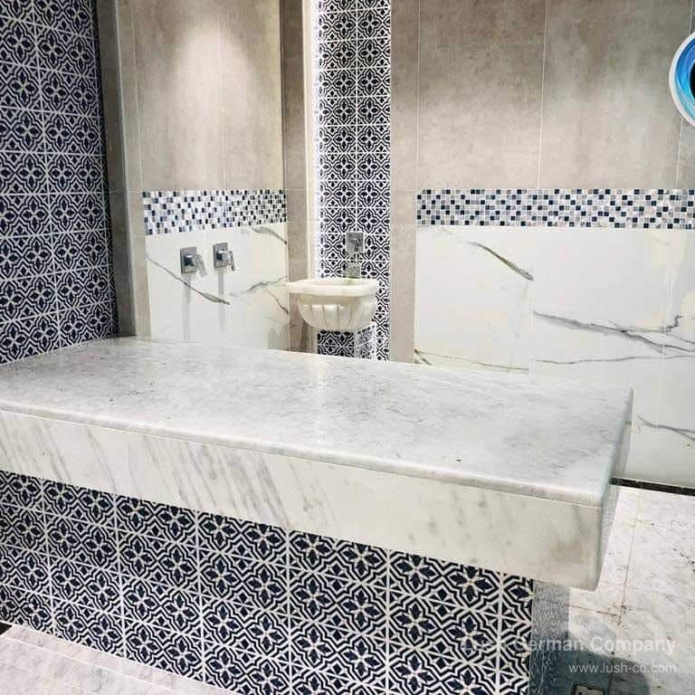 منتجع سبا ملكي متكامل بجاكوزي دائري وجدار شلال مائي — 8
