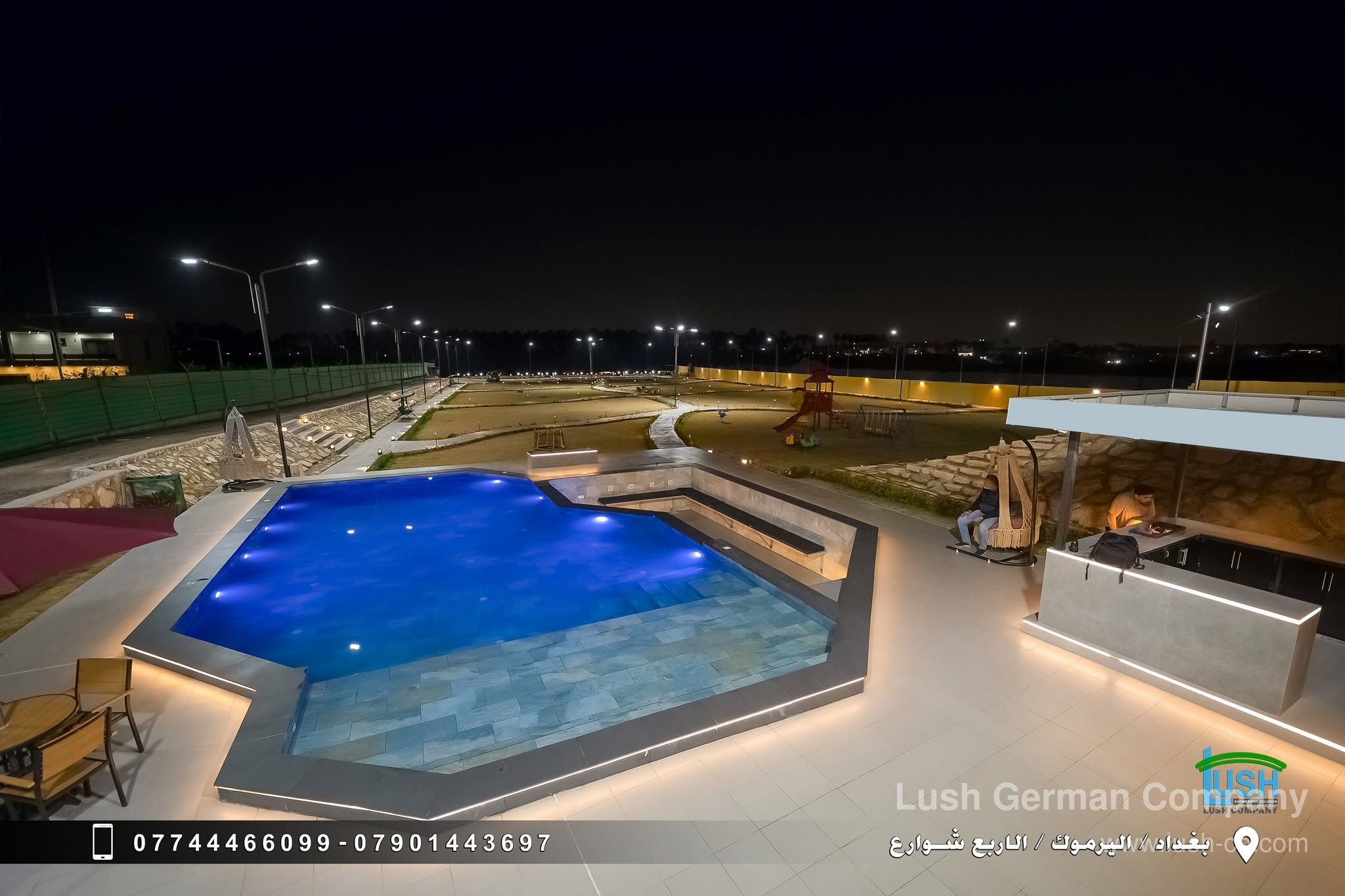 تصميم وتنفيذ مسبح منتجع سياحي فاخر بتصميم هندسي — 3